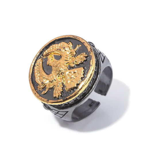 Atreides Family Crest Ring | Gold Vintage Eagle Seal Design for a Bold and Timeless Look